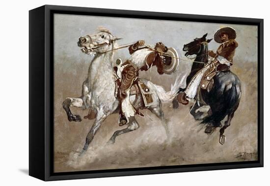 Cowboy Fun in Old Mexico-Frederic Sackrider Remington-Framed Premier Image Canvas