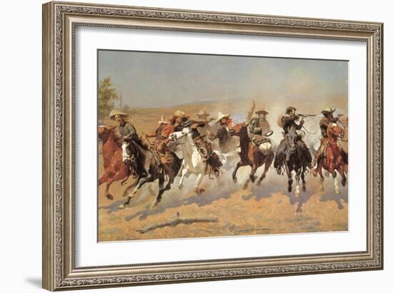 Cowboy Gunbattle-Frederic Sackrider Remington-Framed Giclee Print