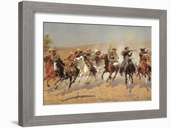 Cowboy Gunbattle-Frederic Sackrider Remington-Framed Giclee Print