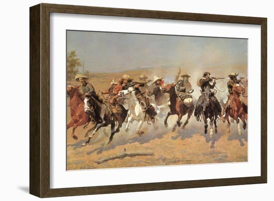 Cowboy Gunbattle-Frederic Sackrider Remington-Framed Giclee Print