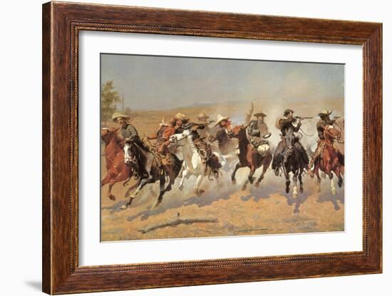 Cowboy Gunbattle-Frederic Sackrider Remington-Framed Giclee Print