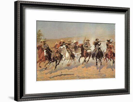 Cowboy Gunbattle-Frederic Sackrider Remington-Framed Giclee Print