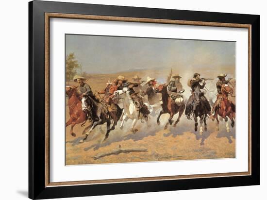 Cowboy Gunbattle-Frederic Sackrider Remington-Framed Giclee Print