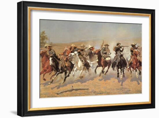 Cowboy Gunbattle-Frederic Sackrider Remington-Framed Giclee Print