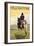 Cowboy & Horse, Yellowstone National Park-Lantern Press-Framed Art Print