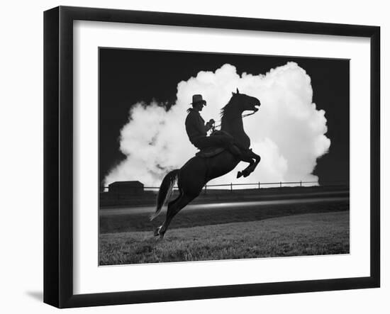 Cowboy & Horse-Monte Nagler-Framed Photographic Print