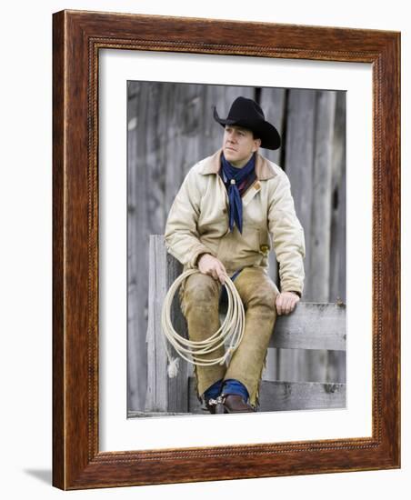 Cowboy Jack Perry at Judith Gap, Montana, USA-Chuck Haney-Framed Photographic Print