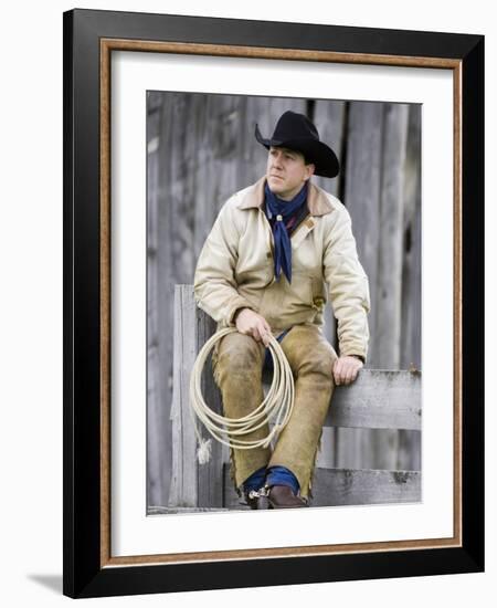 Cowboy Jack Perry at Judith Gap, Montana, USA-Chuck Haney-Framed Photographic Print