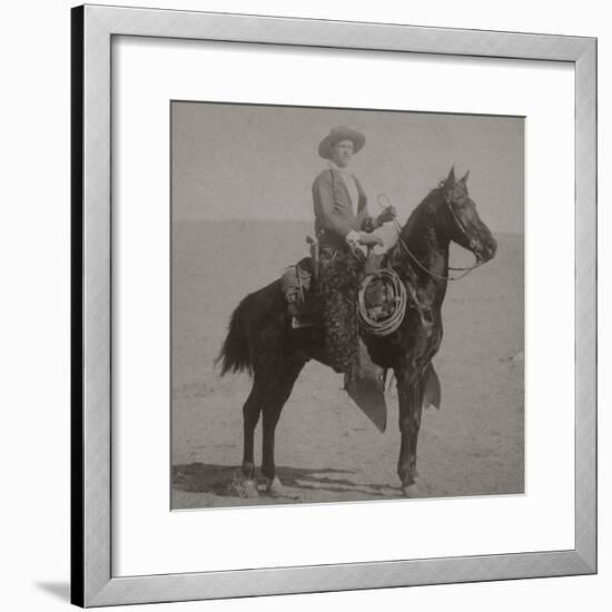 Cowboy Jim "Kid" Willoughby Champion Rider And Roper From Cheyenne, Wyoming-C.D. Kirkland-Framed Art Print