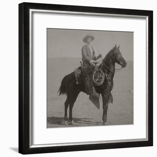 Cowboy Jim "Kid" Willoughby Champion Rider And Roper From Cheyenne, Wyoming-C.D. Kirkland-Framed Art Print