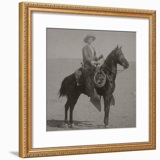 Cowboy Jim "Kid" Willoughby Champion Rider And Roper From Cheyenne, Wyoming-C.D. Kirkland-Framed Art Print