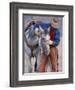 Cowboy Leading and Stroking His Horse, Flitner Ranch, Shell, Wyoming, USA-Carol Walker-Framed Photographic Print