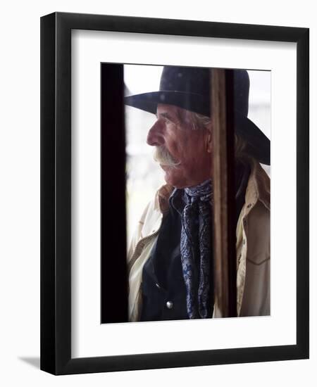 Cowboy Looking in Distance-Terry Eggers-Framed Photographic Print