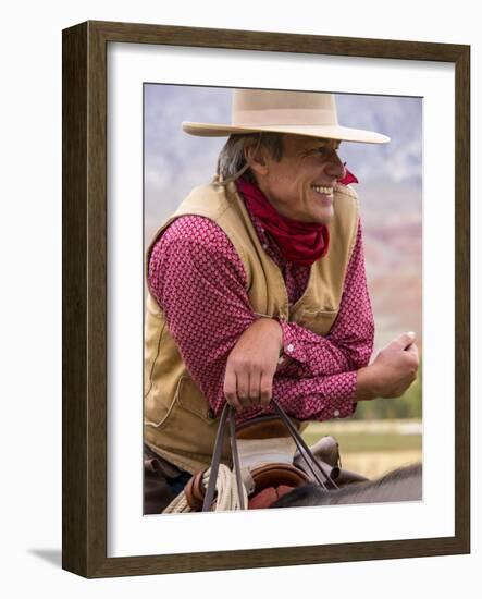 Cowboy on Horse Back Watching the Country-Terry Eggers-Framed Photographic Print