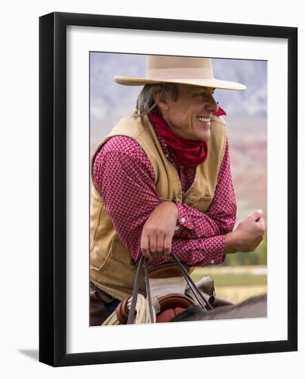 Cowboy on Horse Back Watching the Country-Terry Eggers-Framed Photographic Print