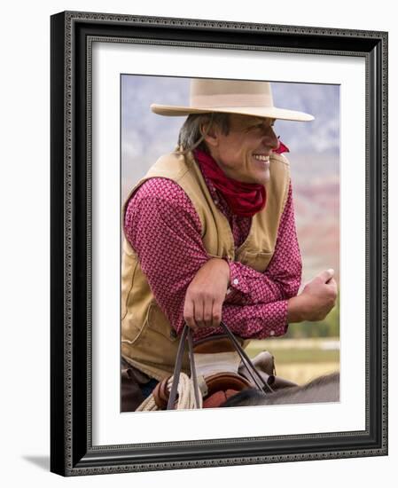 Cowboy on Horse Back Watching the Country-Terry Eggers-Framed Photographic Print