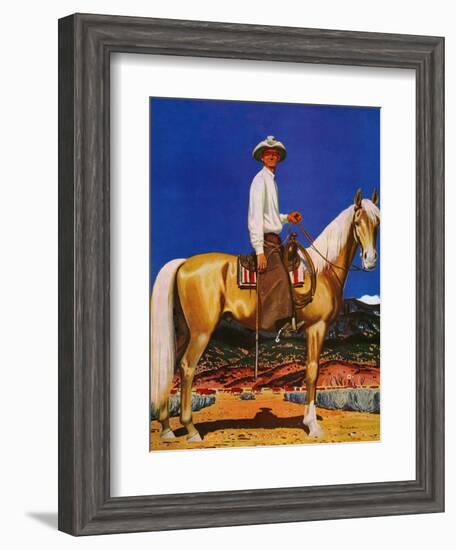 "Cowboy on Palomino," September 18, 1943-Fred Ludekens-Framed Giclee Print