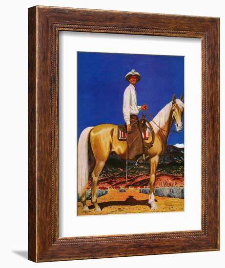 "Cowboy on Palomino," September 18, 1943-Fred Ludekens-Framed Giclee Print