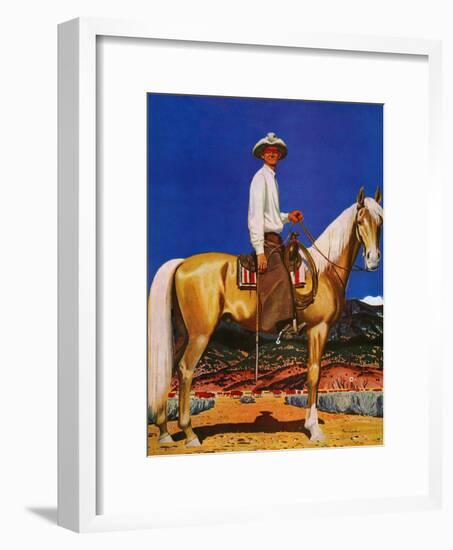 "Cowboy on Palomino," September 18, 1943-Fred Ludekens-Framed Giclee Print