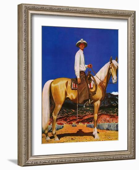 "Cowboy on Palomino," September 18, 1943-Fred Ludekens-Framed Giclee Print