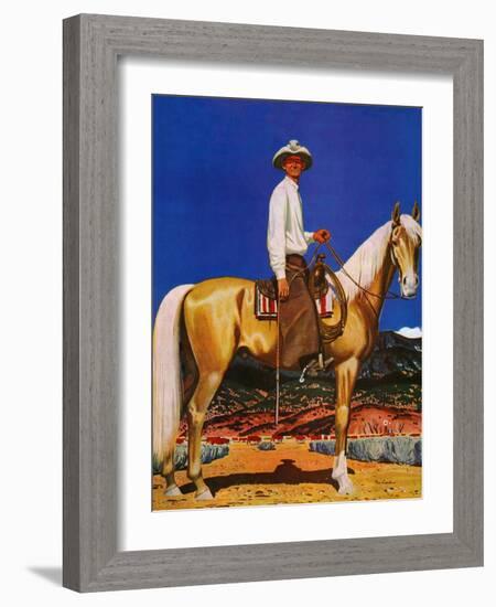 "Cowboy on Palomino," September 18, 1943-Fred Ludekens-Framed Giclee Print