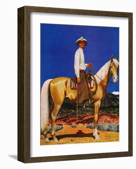 "Cowboy on Palomino," September 18, 1943-Fred Ludekens-Framed Giclee Print