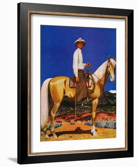 "Cowboy on Palomino," September 18, 1943-Fred Ludekens-Framed Giclee Print