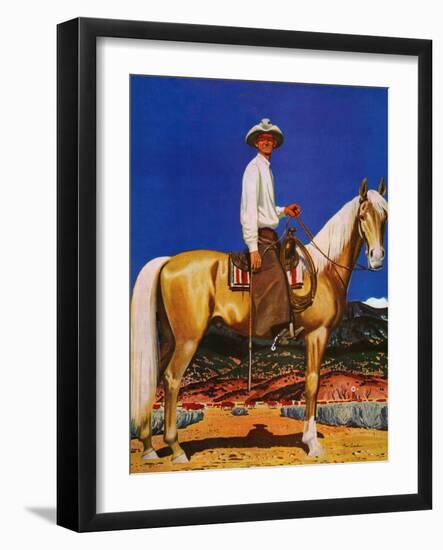 "Cowboy on Palomino," September 18, 1943-Fred Ludekens-Framed Giclee Print