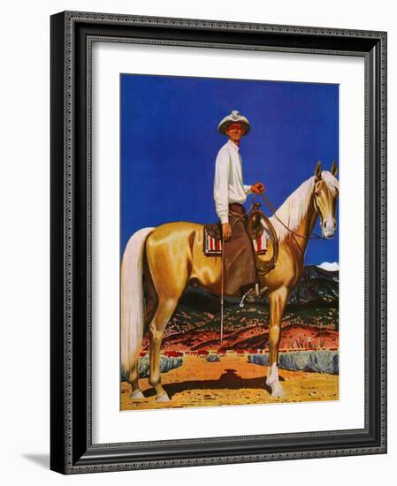 "Cowboy on Palomino," September 18, 1943-Fred Ludekens-Framed Giclee Print