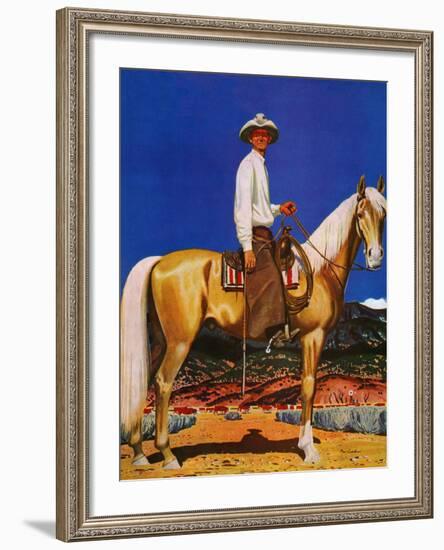 "Cowboy on Palomino," September 18, 1943-Fred Ludekens-Framed Giclee Print