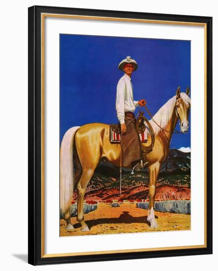 "Cowboy on Palomino," September 18, 1943-Fred Ludekens-Framed Giclee Print