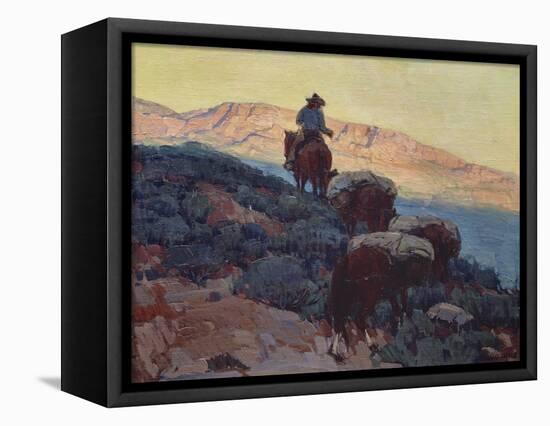 Cowboy on the Trail-Edgar Payne-Framed Stretched Canvas