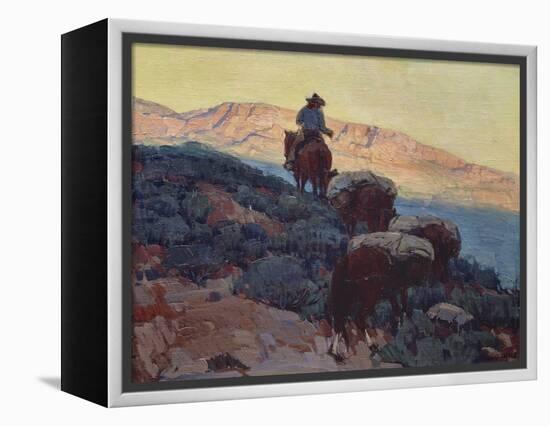 Cowboy on the Trail-Edgar Payne-Framed Stretched Canvas