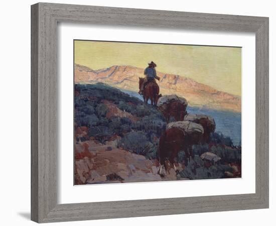 Cowboy on the Trail-Edgar Payne-Framed Art Print