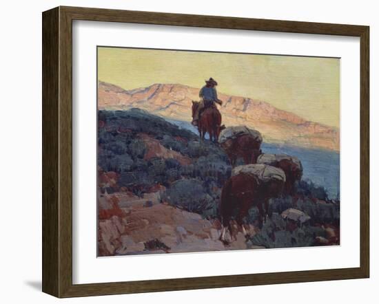 Cowboy on the Trail-Edgar Payne-Framed Art Print