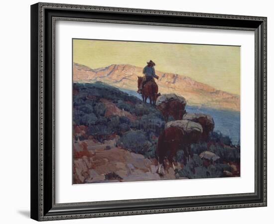 Cowboy on the Trail-Edgar Payne-Framed Art Print