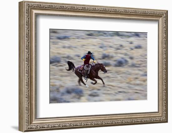 Cowboy Riding the Range-Terry Eggers-Framed Photographic Print