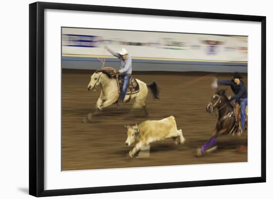 Cowboy Rodeo Competition, Oklahoma City, Oklahoma, USA-Walter Bibikow-Framed Photographic Print