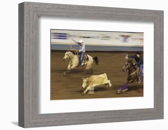 Cowboy Rodeo Competition, Oklahoma City, Oklahoma, USA-Walter Bibikow-Framed Photographic Print