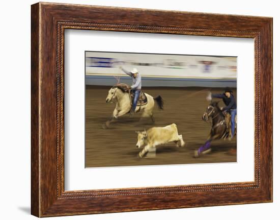 Cowboy Rodeo Competition, Oklahoma City, Oklahoma, USA-Walter Bibikow-Framed Photographic Print