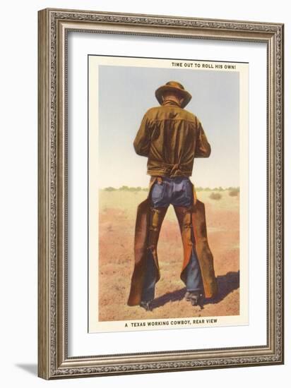 Cowboy Rolling Cigarette-null-Framed Art Print