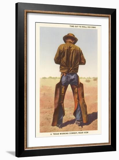 Cowboy Rolling Cigarette-null-Framed Art Print