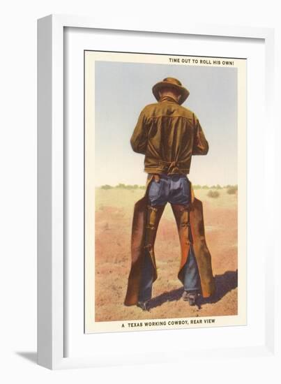 Cowboy Rolling Cigarette-null-Framed Art Print