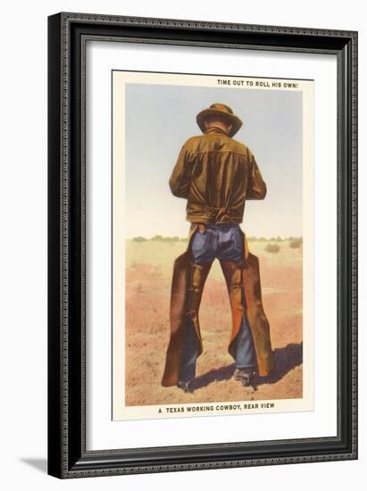 Cowboy Rolling Cigarette-null-Framed Art Print