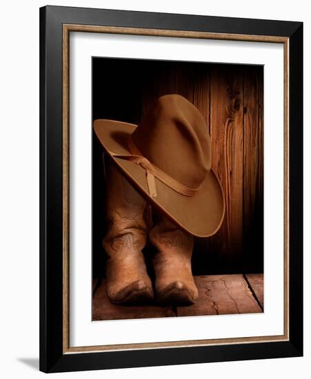 Cowboy Rules V2-Marcus Prime-Framed Art Print