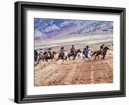 Cowboy's in Motion across the Field-Terry Eggers-Framed Photographic Print