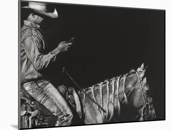 Cowboy Scratchboard II-Julie Chapman-Mounted Art Print