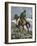 Cowboy Searching for Stray Cattle in the Rocky Mountains-null-Framed Giclee Print