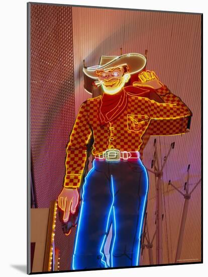 Cowboy Sign, Freemont Street, Downtown, Las Vegas, Nevada, USA-Gavin Hellier-Mounted Photographic Print