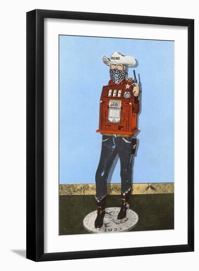Cowboy Slot Machine, Reno, Nevada-null-Framed Art Print
